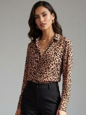 Dynamite Leopard Print Blouse